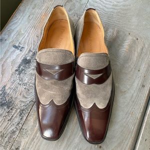 Paul Fredrick brown and gray loafers | size 10